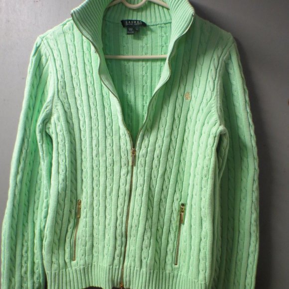 Ralph Lauren Mint Green Cardigan Sweater, size Large - Picture 5 of 7